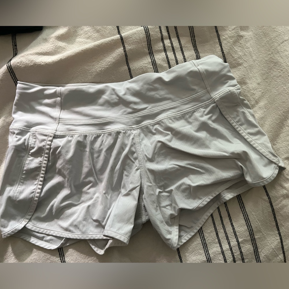 Lululemon running white shorts. Size 4